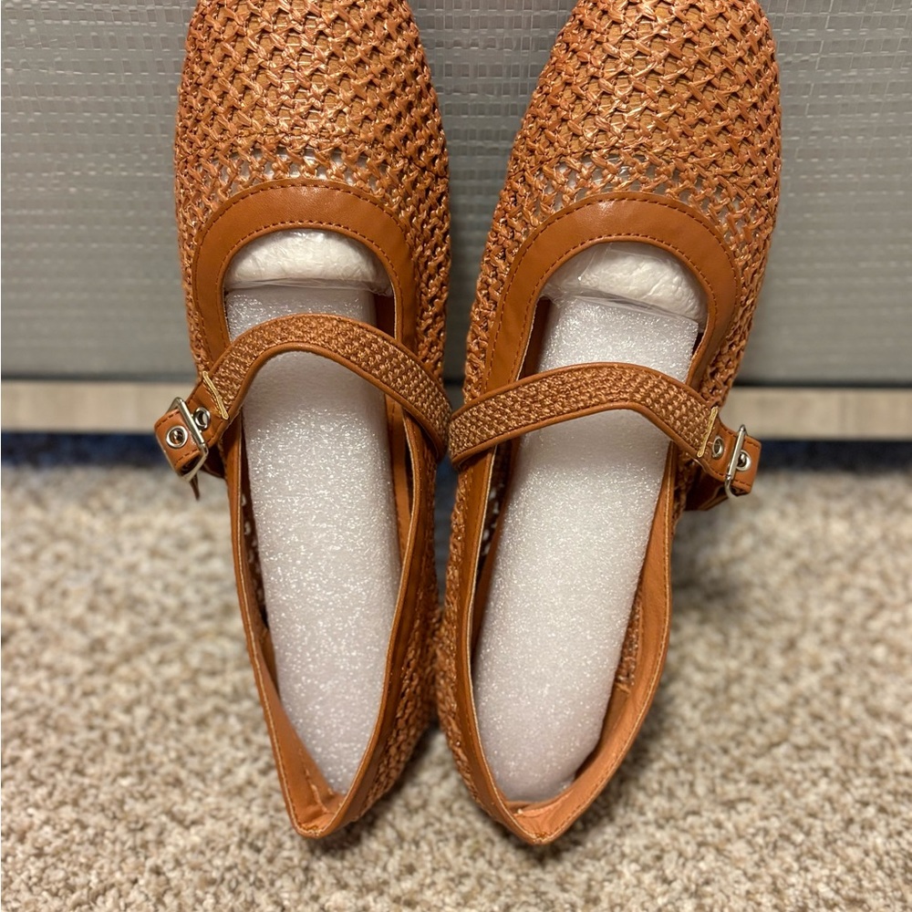 SHEIN Tan Flats Classic Loafers